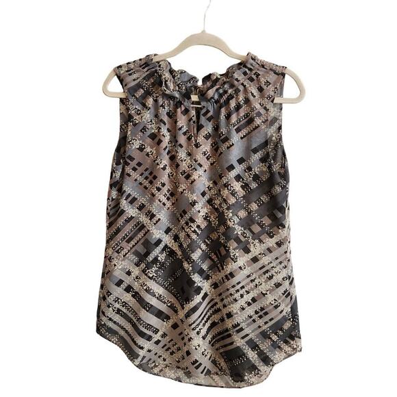 CAbi #3451 Graphic Trellis Sleeveless Top Style Size Small - Picture 1 of 12